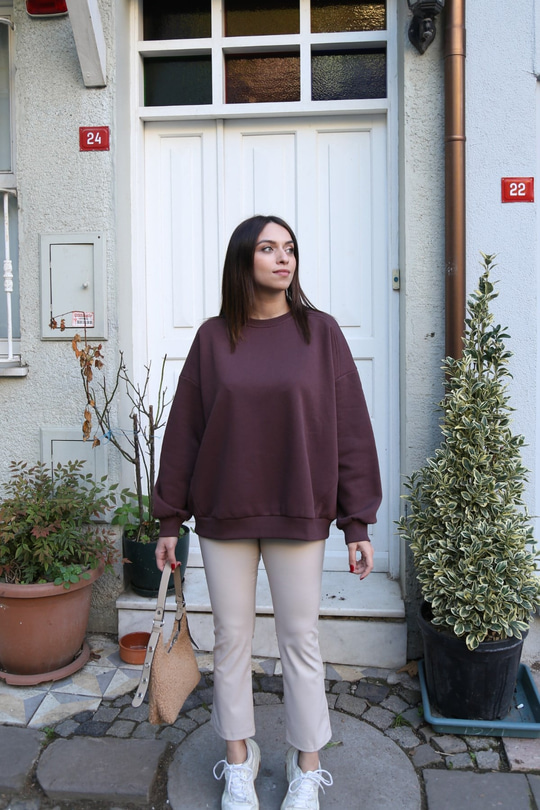 Kahverengi Basic Sweatshirt
