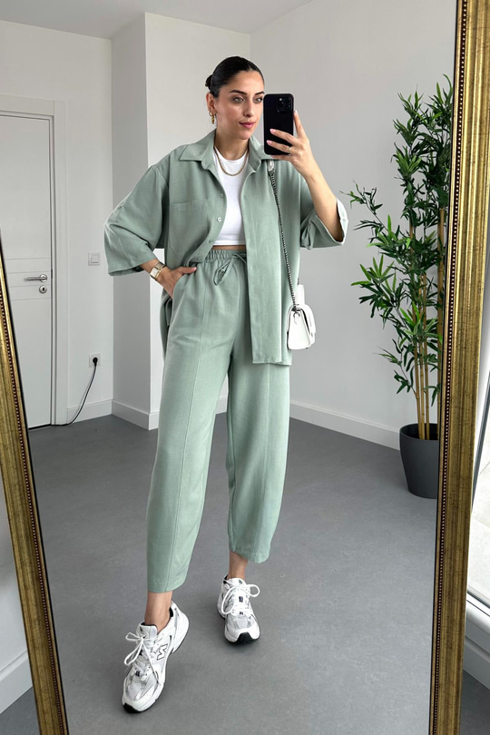 Zolex Mint Keten İkili Takım