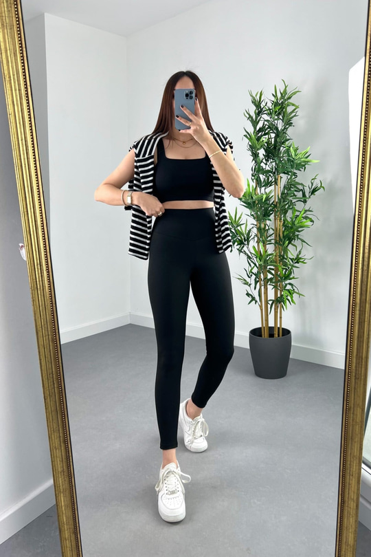 Oysho Siyah Full Likralı Toparlayıcı Tayt