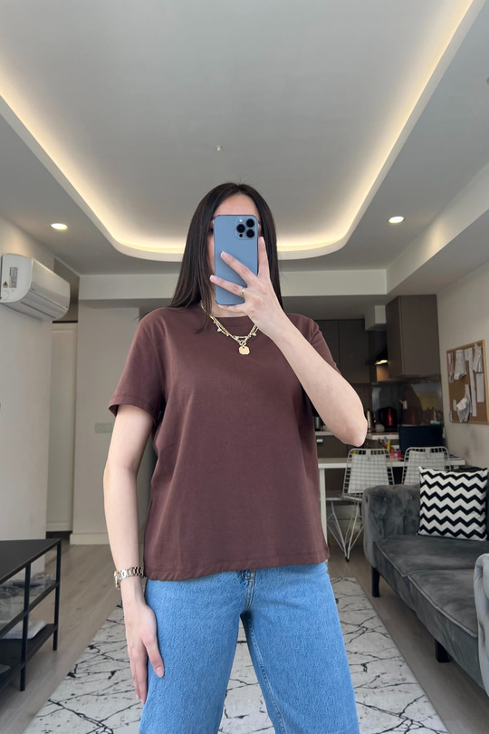 Bikbok Basic Kahve Tişört