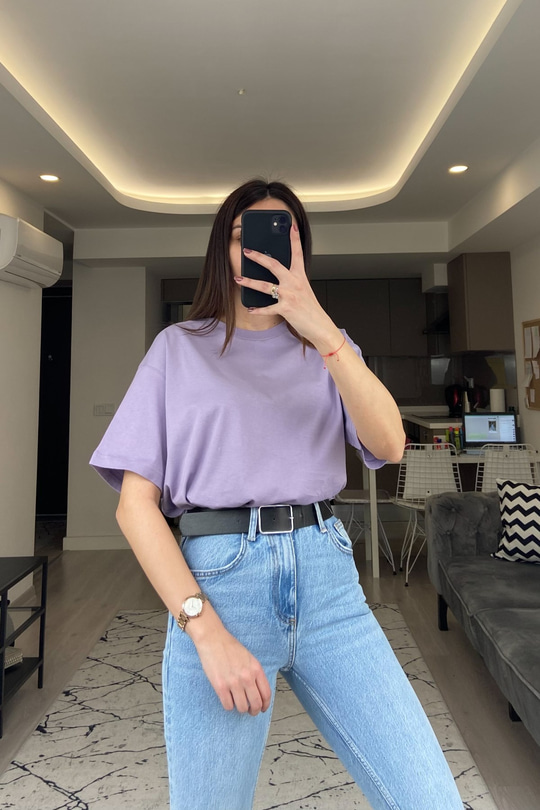 Lila Basic Tişört