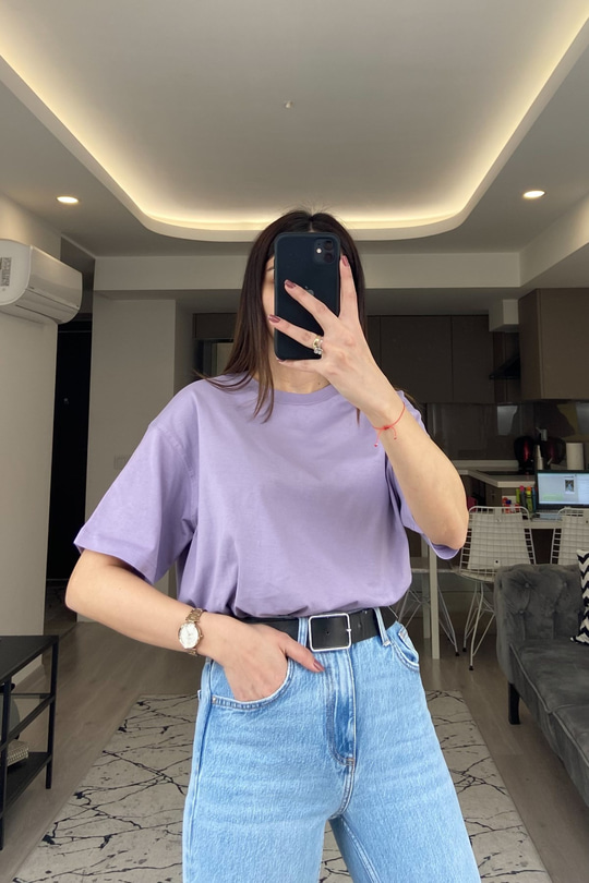 Lila Basic Tişört