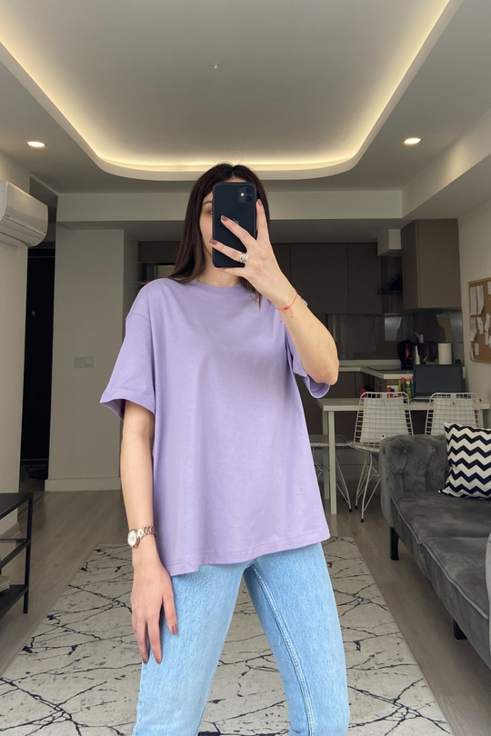Lila Basic Tişört