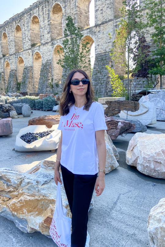 Muse Baskılı Beyaz Tişört