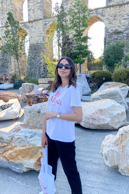 Muse Baskılı Beyaz Tişört