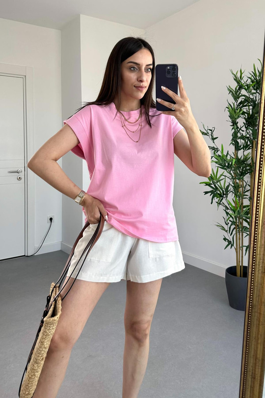 ZR Pembe T Kol Basic Tişört