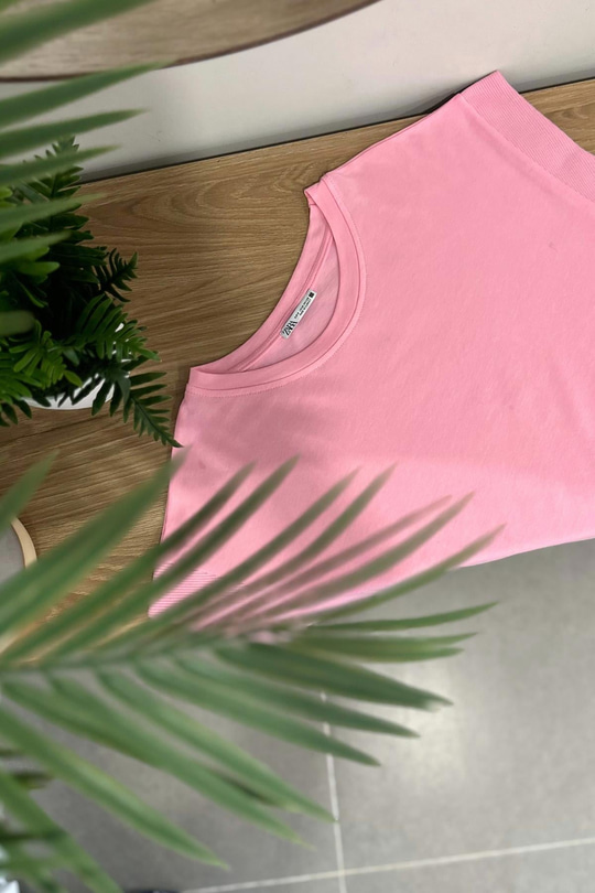 ZR Pembe T Kol Basic Tişört