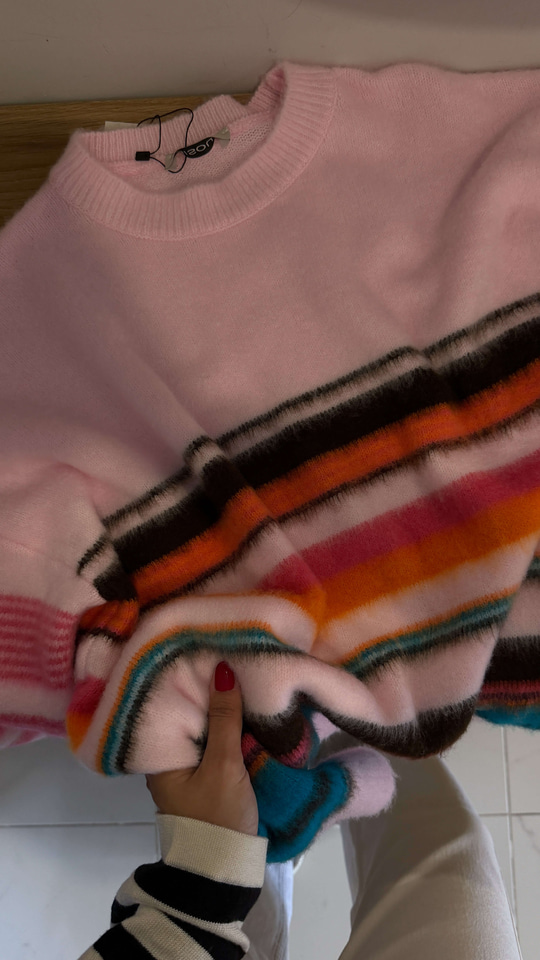 Titta Pembe Çizgili Triko