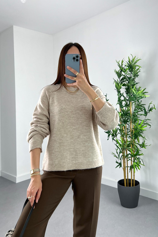 Asox Taş Bisiklet Yaka Basic Triko