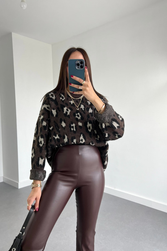 Gena Zebra Desenli Triko Kazak