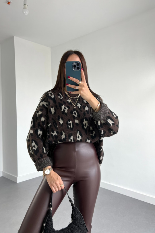 Gena Zebra Desenli Triko Kazak