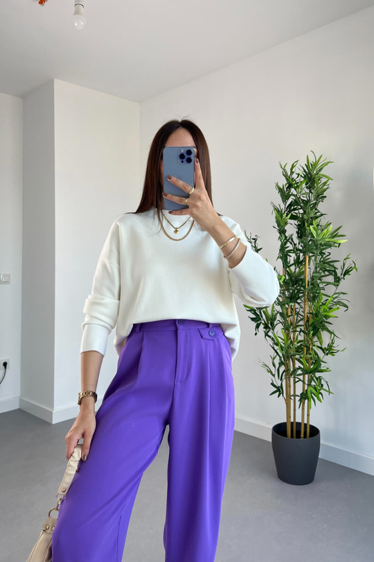 Mng Felisia Ekru Çelik Triko