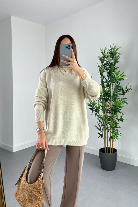 Woxe Taş Bisiklet Yaka Basic Triko