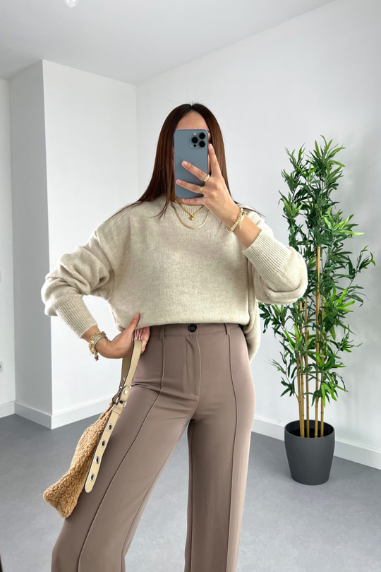 Woxe Taş Bisiklet Yaka Basic Triko