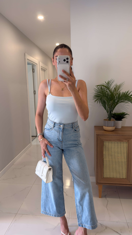 Urta Bebe Mavisi Toka Detaylı Bodysuit