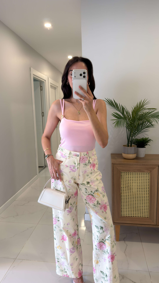 Urta Pembe Toka Detaylı Bodysuit