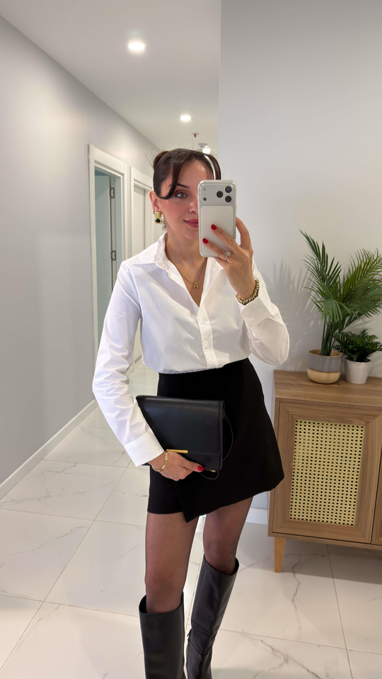 Vanne Beyaz Premium Vatkalı Gömlek