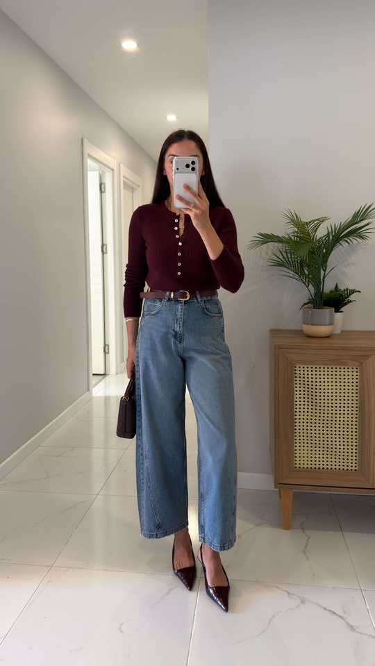 Widoste Mavi Barrel Jean