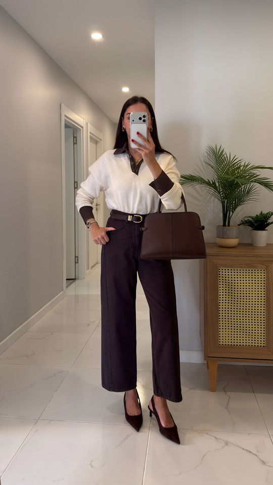 Wonez Acı Kahve Barrel Jean