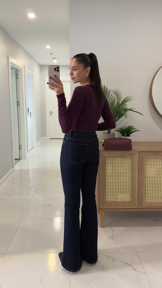 ZR Konse Dark Blue İspanyol Paça Jean