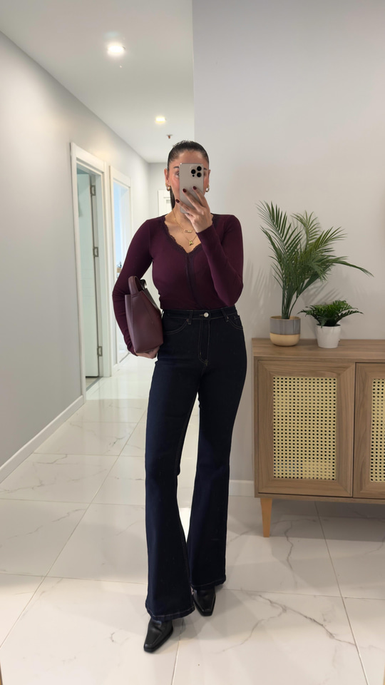 ZR Konse Dark Blue İspanyol Paça Jean