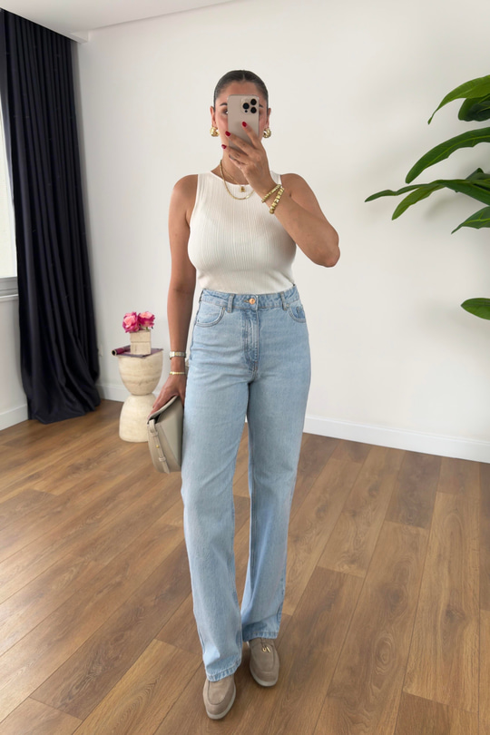 ZR Metan Buz Mavi Straight Jean