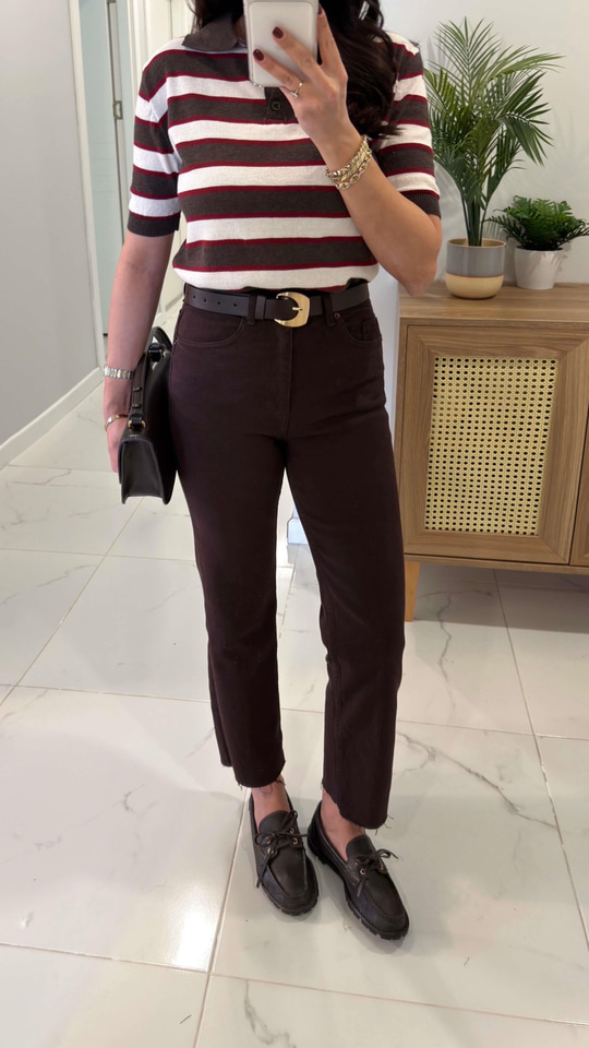 ZR Wita Acı Kahve Kesik Paça Boy Fit Jean