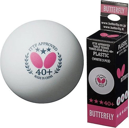 Butterfly 3 Yıldız Masa Tenisi Pinpon Topu ITTF Onaylı Beyaz