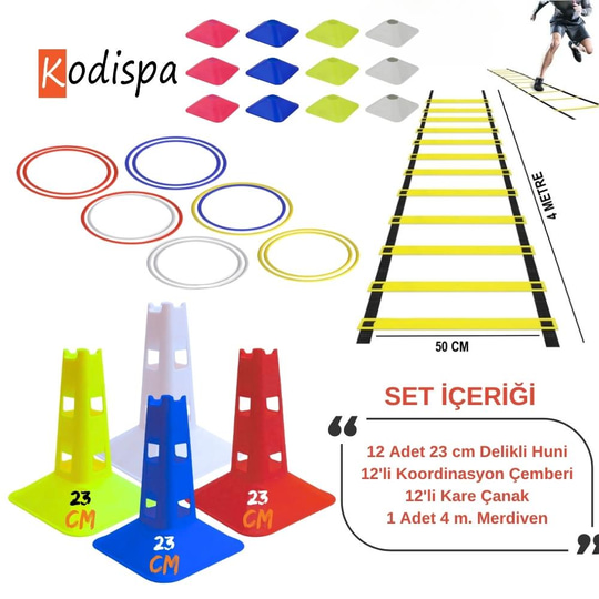 Kodispa 23 cm Delikli Kare Çanaklı Antrenman Seti
