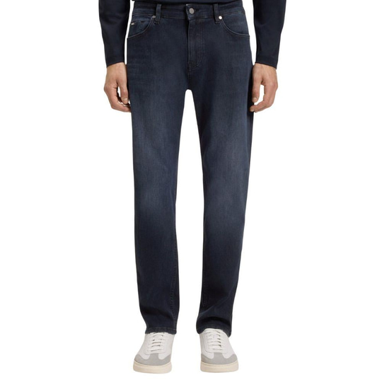 BOSS  BOSS Erkek Normal Kalıp Düz Paça Pamuklu Denim Lacivert Jeans 50549820-401