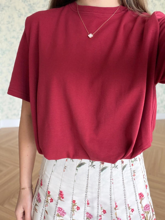 Altı Büzgülü Bordo Tshirt