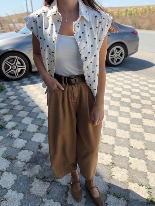 Barrel Kesim Camel Jean 