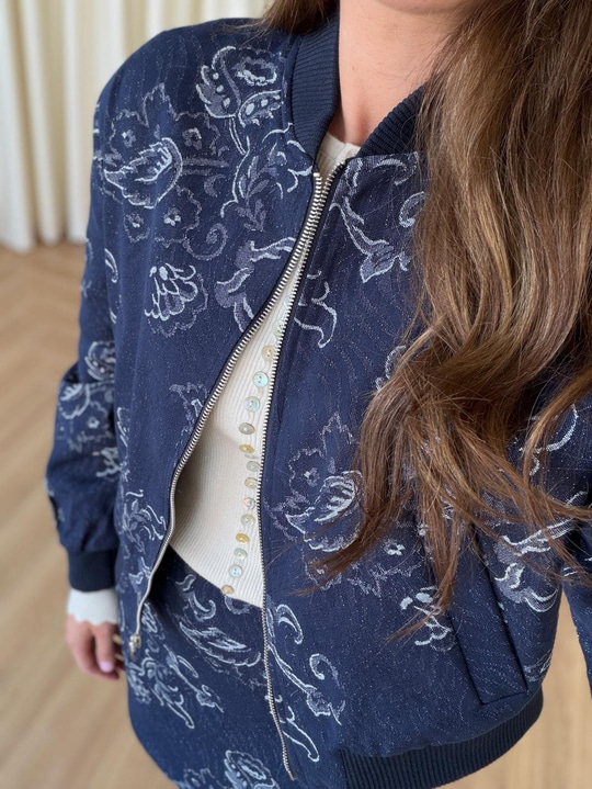 Baskılı Denim Ceket 