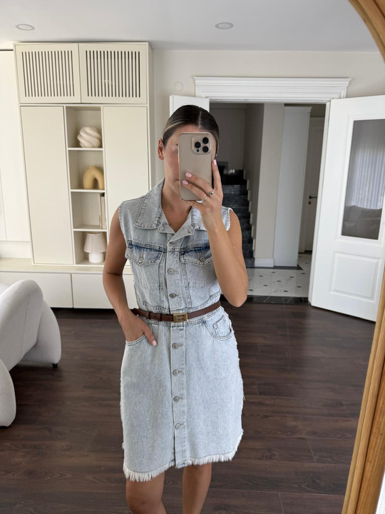 Bella Denim Elbise