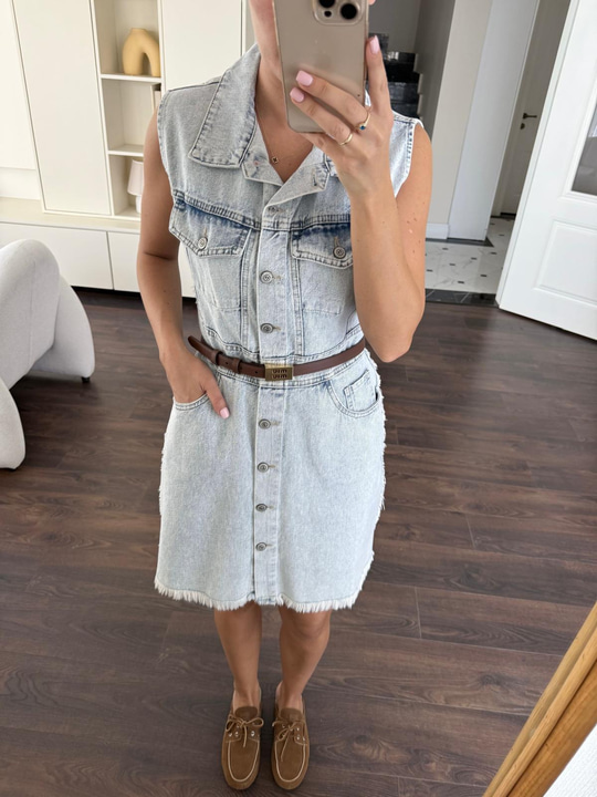 Bella Denim Elbise