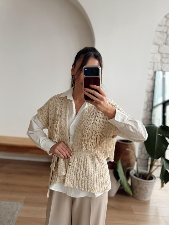 Boho Püsküllü Yelek