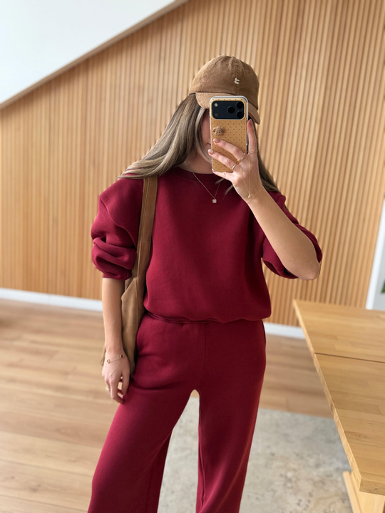 Bordo Eşofman Takımı