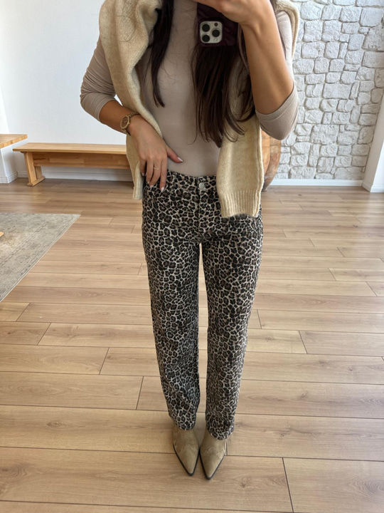 Bs Leopar Desenli Pantolon