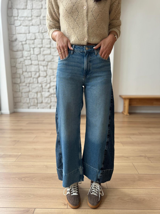 Çift Renkli Jean Pantolon