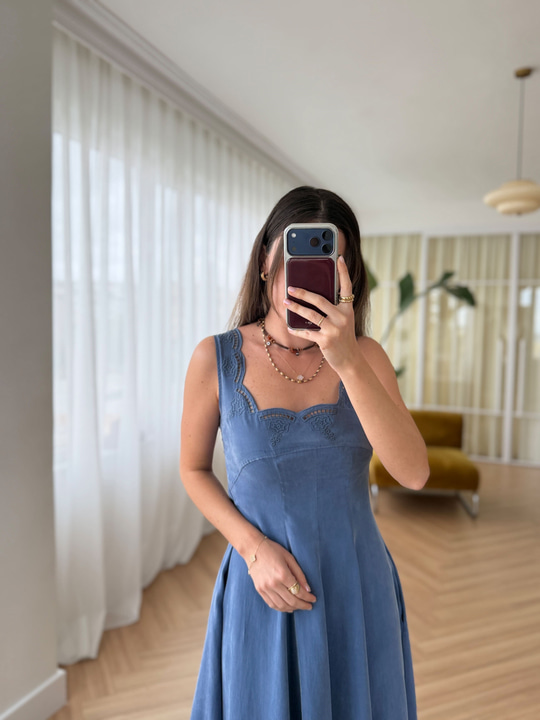 Elanor İndigo Tencel Elbise