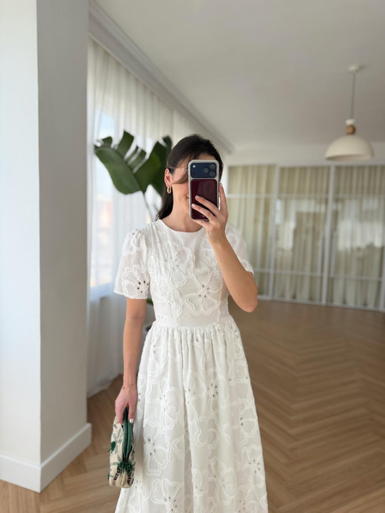 Fiona Beyaz Elbise