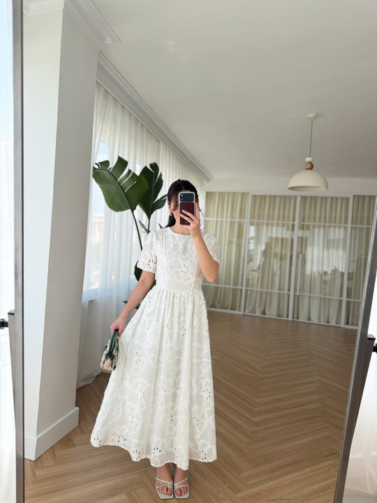 Fiona Beyaz Elbise