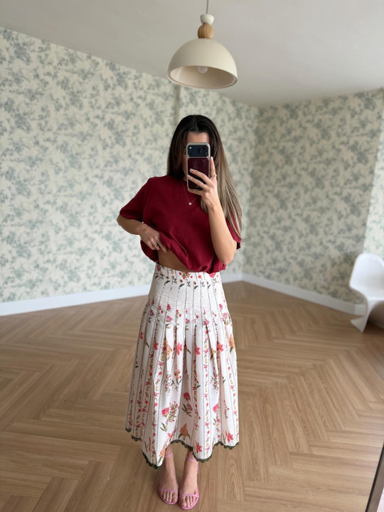 Flori Güpür Detaylı Etek
