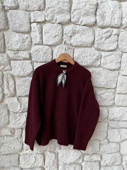Fularlı Bordo Kazak