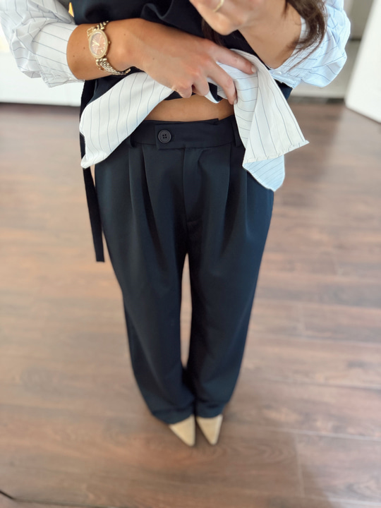 Gömlek Garnili Yelek-Pantolon Takım