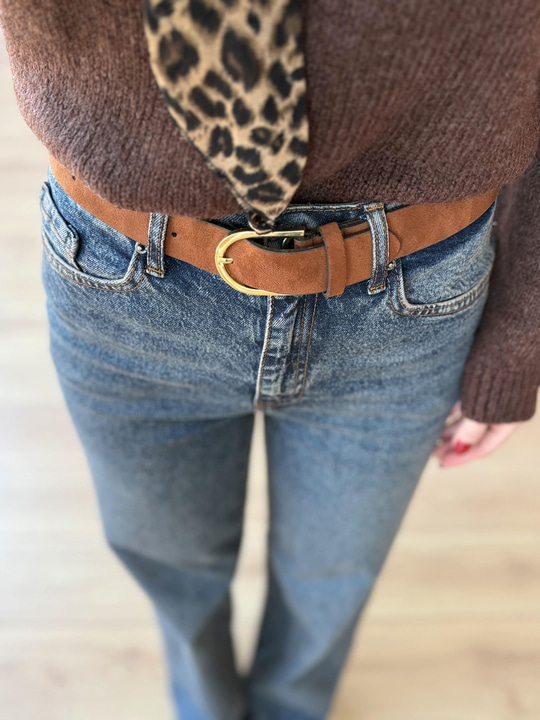 Kemerli Eskitme Jean