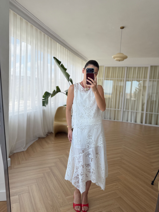 Milen Nakışlı Bluz ve Etek Takım