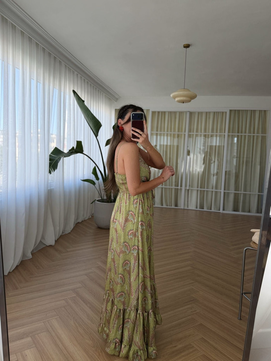 Olive Etnik Desen Elbsise