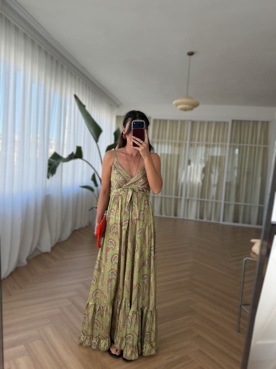 Olive Etnik Desen Elbsise