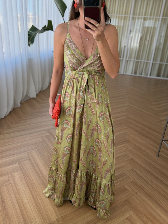 Olive Etnik Desen Elbsise